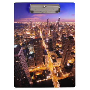 Pranchetas Arquitectura da cidade na noite de Chicago