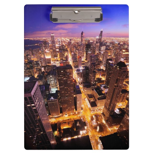Pranchetas Arquitectura da cidade na noite de Chicago (Frente)