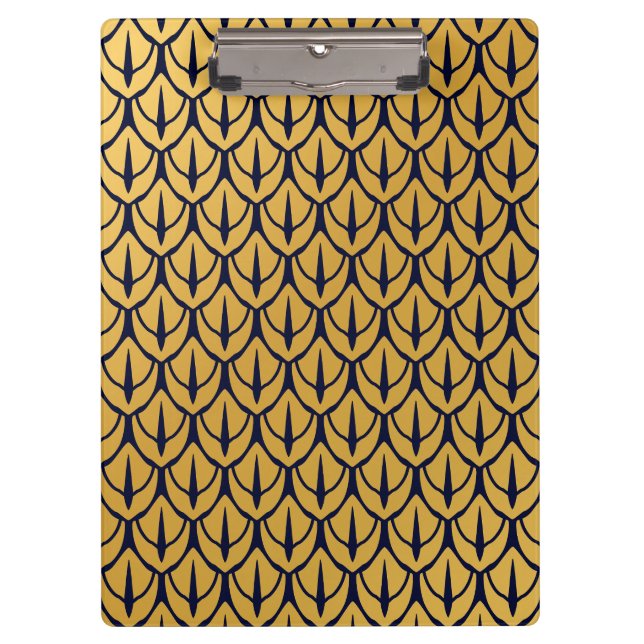 Pranchetas Art Deco Dragon Scales - Blue and Gold Scales (Frente)