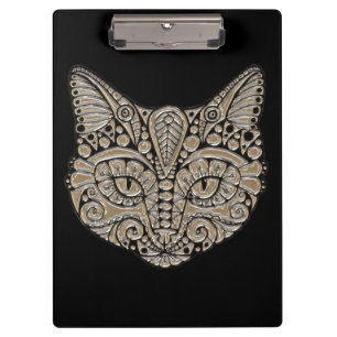 Pranchetas Art deco gold e black Egypt style cat