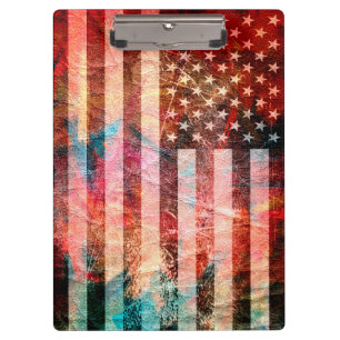 Pranchetas Art Grunge American Flag #6