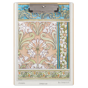 Pranchetas Art nouveau daffodil flor vintage têxtil floral