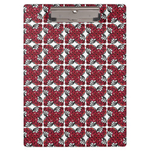 Pranchetas Art Nouveau Floral, vermelho e rosa preto, design