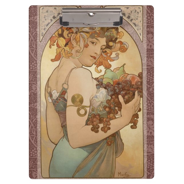 Pranchetas Art Nouveau Mulher Mucha Linda (Frente)