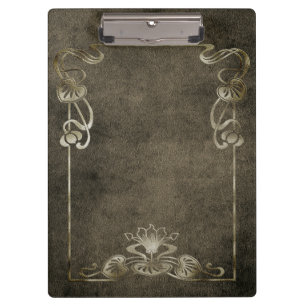 Pranchetas Art nouveau suede parece um elegante ouro castanho