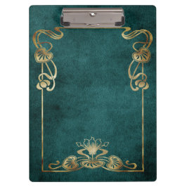 Pranchetas Art nouveau suede parece um lótus verde-ouro elega
