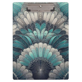 Pranchetas Art Nouveau Ventiladores Azuis e Prateados