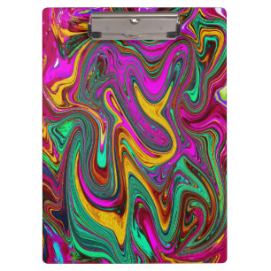 Pranchetas Arte Abstrata Rosa Quente Marmorizada e Verde Espu