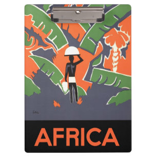 Pranchetas Arte Deco de Viagem Vintage, Indígena na Selva Afr