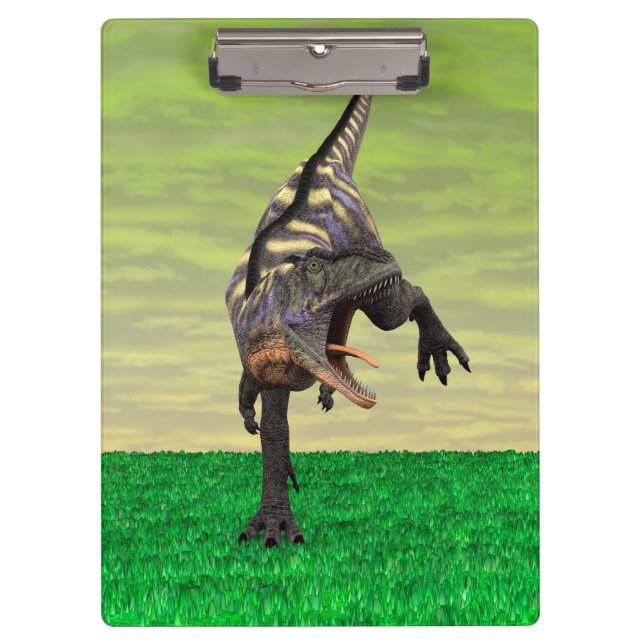 Pranchetas Arte Divertida de Aucasaurus Rugindo Dinossauro Pr (Frente)