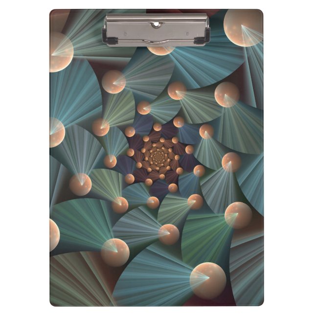 Pranchetas Arte Fractal abstrato com Azul De Chapa Marrom Pro (Frente)