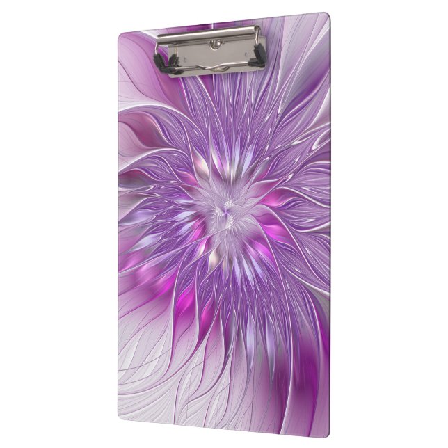 Pranchetas Arte fractal abstrato de flor roxa rosa paixão (Esquerda)