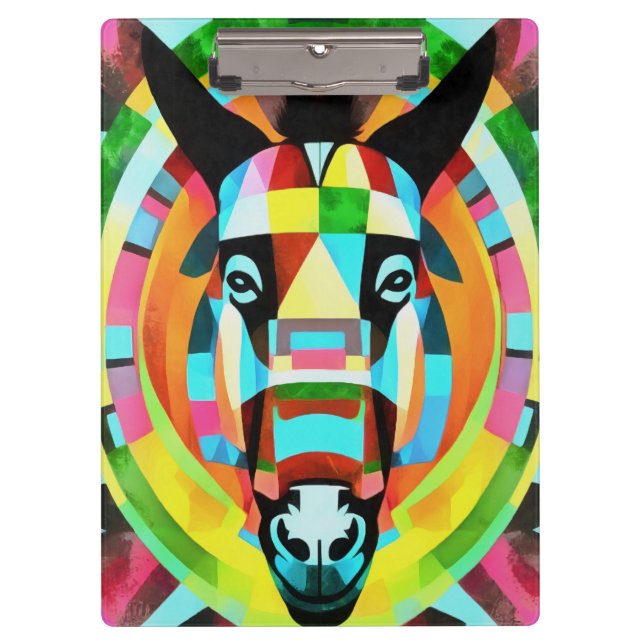 Pranchetas Arte Geométrica Abstrata de Burro Colorido (Frente)