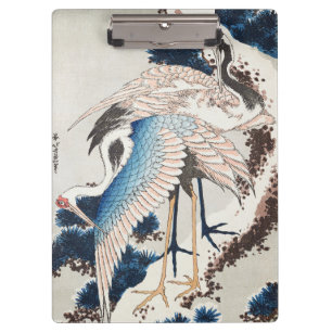 Pranchetas Arte Japonesa Hokusai Duas Grous Pinheiro Nevado