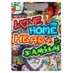 Pranchetas Arte Urbana Colorida Funky Graffiti Amor Casa Cora