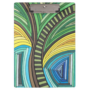 Pranchetas Árvore Abstrata Pintada à Mão e Desenho Geométrico