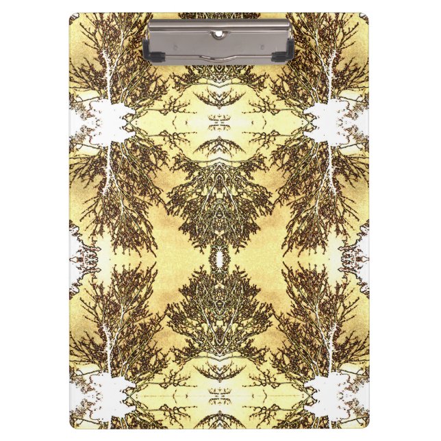 Pranchetas Árvores Negras Amarelo Brilhante (Frente)