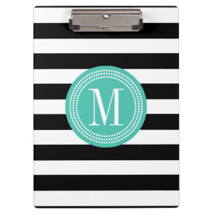 Pranchetas As listras pretas & brancas chiques personalizaram