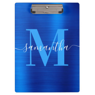 Pranchetas Assinatura Monograma Folha Azul Real