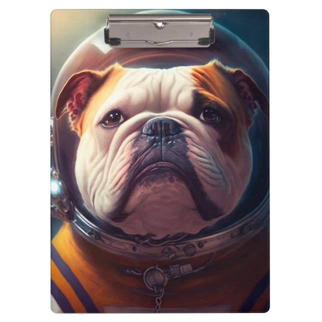 Pranchetas Astronauta Adorável para Bulldog (Frente)