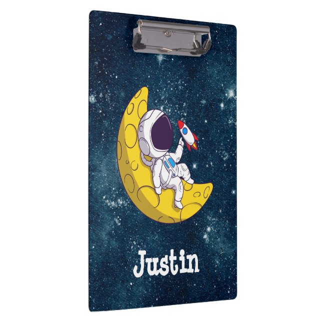 Pranchetas Astronauta Personalizado na Lua com Foguete (Direita)