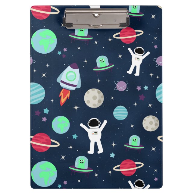 Pranchetas Astronautas Planetas Foguetes e Alienígenas (Frente)