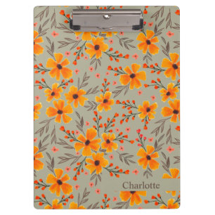 Pranchetas Autumn Fall Floral Pattern Sage Green