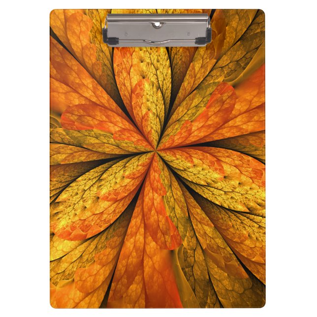 Pranchetas Autumn Plant, Modern Abstrato Fractal Art Leaf (Frente)
