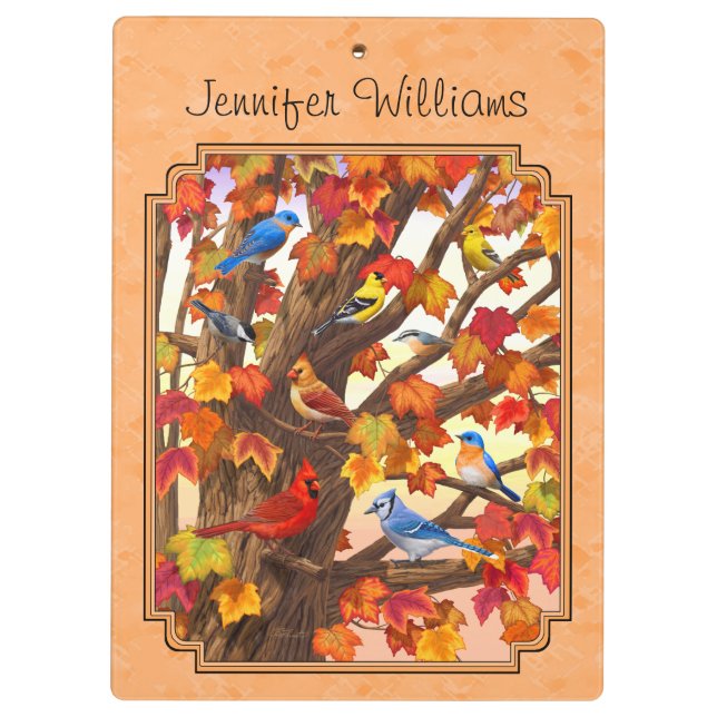 Pranchetas Aves no Outono Maple Tree Peach (Verso)