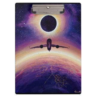 Pranchetas Avião em cidade de voo e eclipse