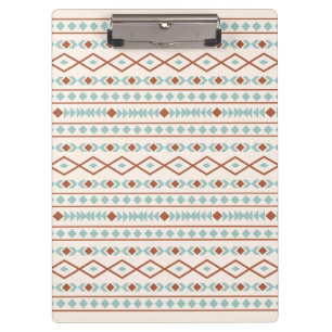 Pranchetas Aztec Formas Padrão Rust Teal Cream