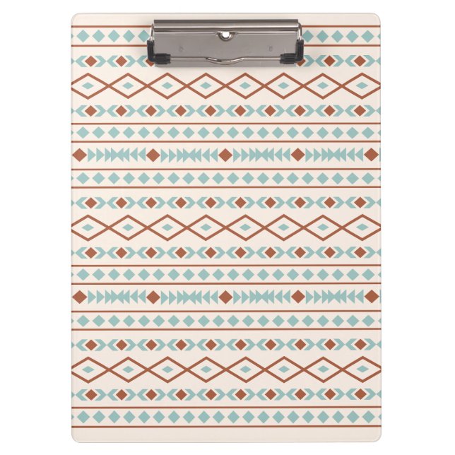 Pranchetas Aztec Formas Padrão Rust Teal Cream (Frente)