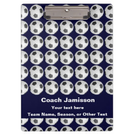 Pranchetas Azul com padrão de bola de futebol para treinador,