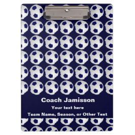 Pranchetas Azul com padrão de bola de futebol para treinador 
