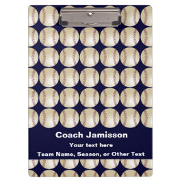 Pranchetas Azul Escuro, Baseball, Nome, Presente para Treinad