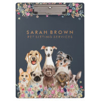 Azul Marinho Marrom Cute Cão Groomer Pequena Empre
