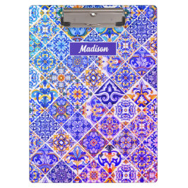 Pranchetas Azulejos azuis roxos do Mediterrâneo mexicano