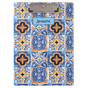 Pranchetas Azulejos de cerâmica do Mediterrâneo azul sicilian