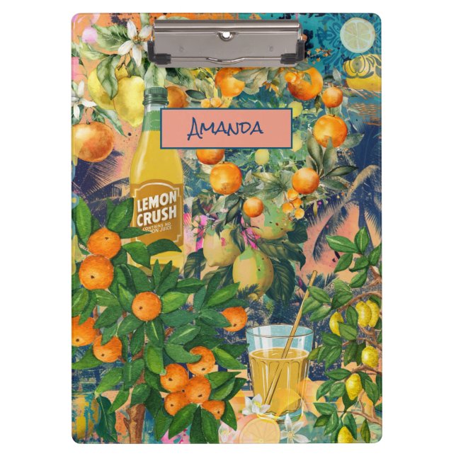 Pranchetas Azulejos florais de colagem de citrinos sicilianos (Frente)