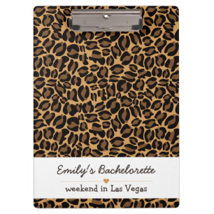 Pranchetas Bachelorette Bride Boujee Trendy Leopard Impressão