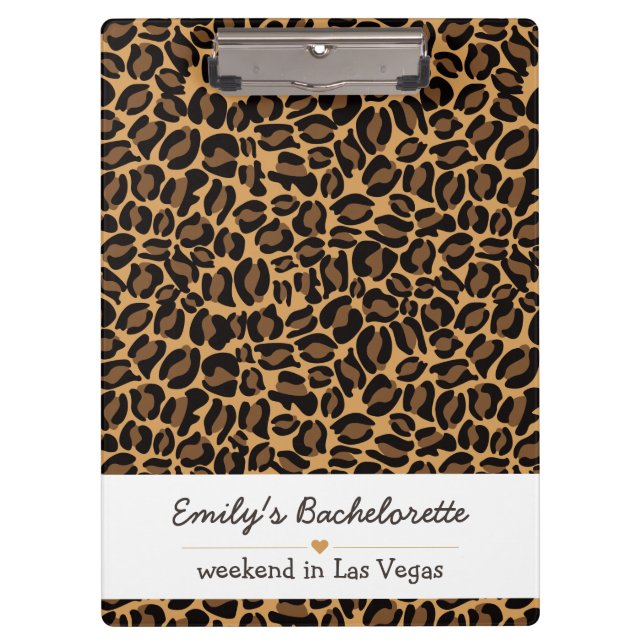 Pranchetas Bachelorette Bride Boujee Trendy Leopard Impressão (Frente)