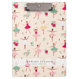 Pranchetas Ballet Dancers Pattern Cute Ballerina Teacher