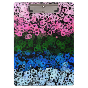 Pranchetas Bandeira do Orgulho Omniromântico Floral Fofo Retr
