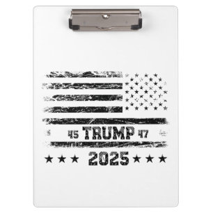 Pranchetas Bandeira dos Estados Unidos.Presidente Donald Trum