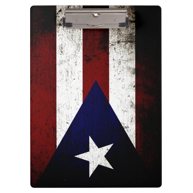 Pranchetas Bandeira preta de Puerto Rico do Grunge (Frente)