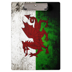 Pranchetas Bandeira preta de Wales do Grunge