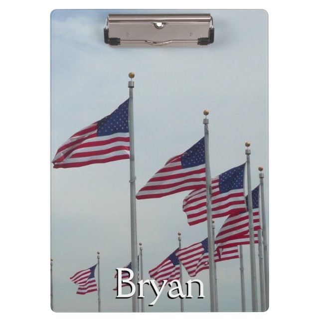 Pranchetas Bandeiras Americanas no Monumento a Washington (Frente)