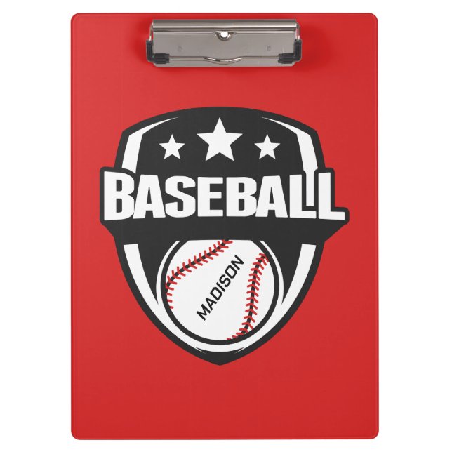 Pranchetas Baseball de cores e nome personalizado (Frente)