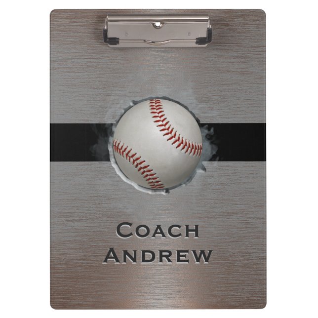 Pranchetas Baseball Softball Coach Nome Personalizado Faux Me (Frente)