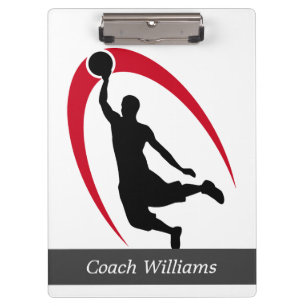 Pranchetas Basquetebol vermelho preto personalizado